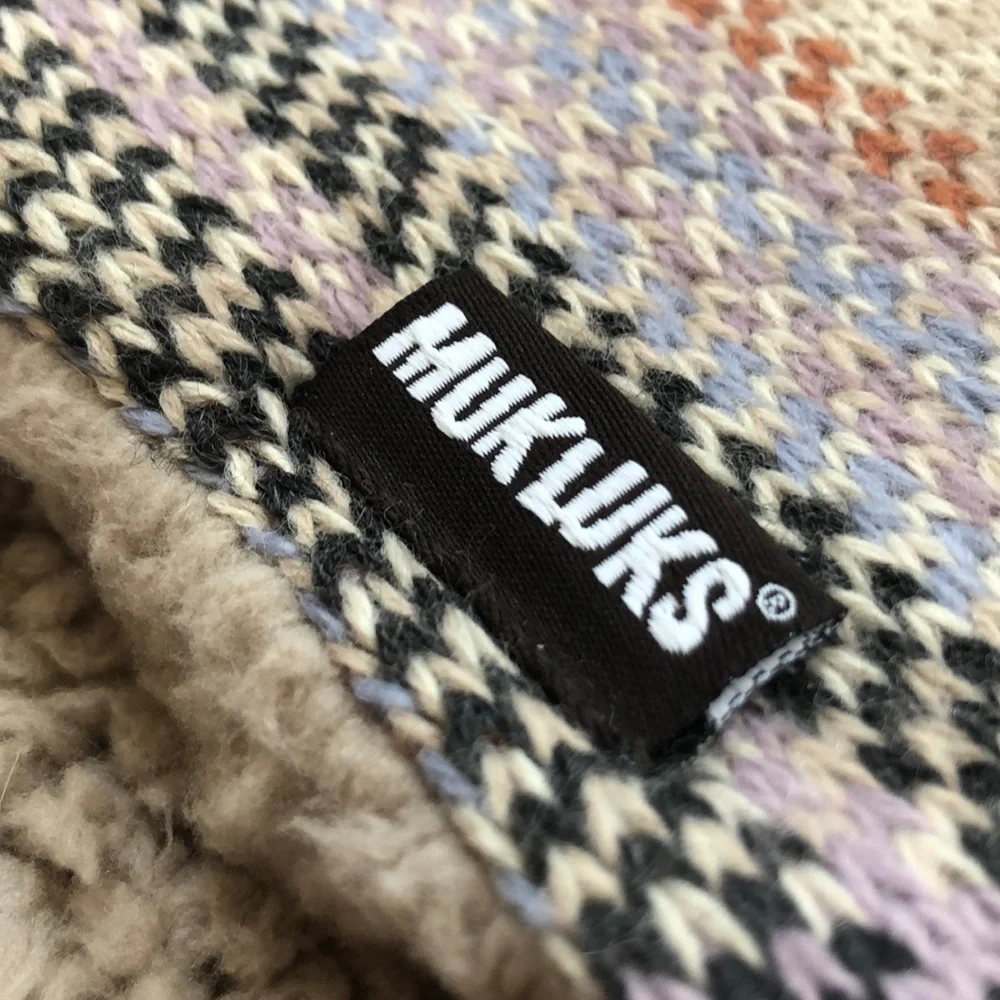 Muk Luks Infinity scarf wrap flannel multi color plaid pattern print faux fur